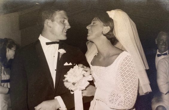 John and Judy Hinwood on their wedding day
