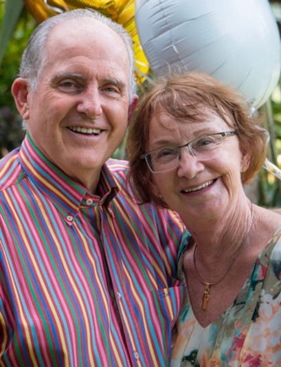 Dr John Hinwood and Judy Hinwood smiling together